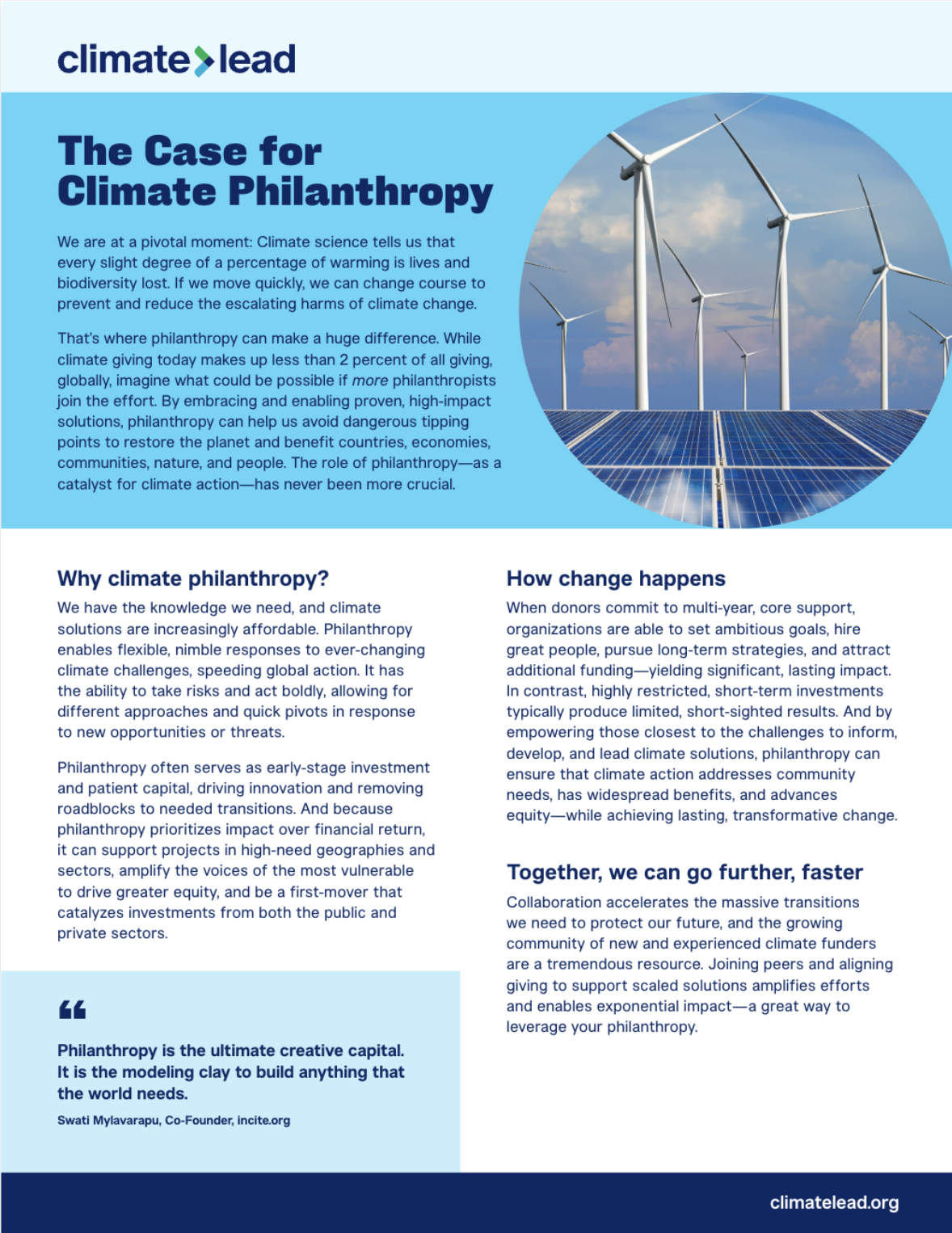 The Case for climate philanthropy